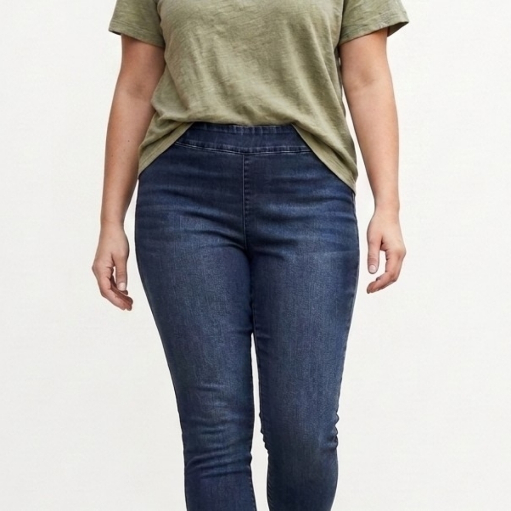 R Jeans The High Rise Dark Blue Cropped Skinny Jeans Stretch Denim sz 32 Casual